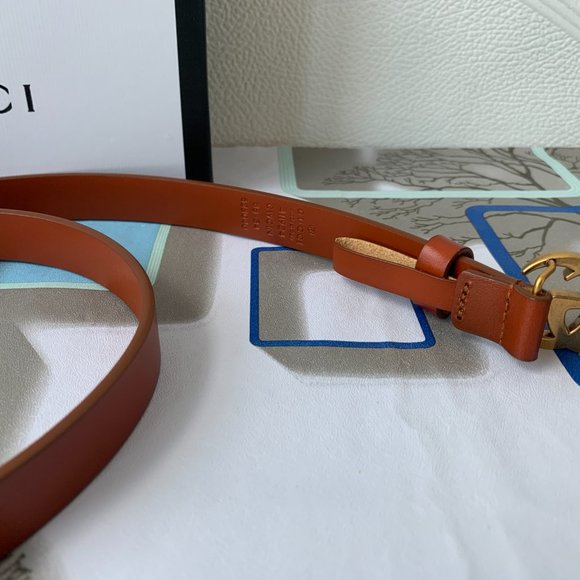 A Double G buckle belt made in our unfinished fade